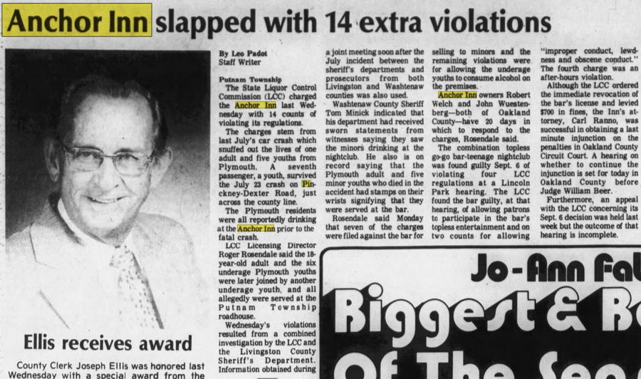 Anchor Inn - Sep 28 1977 Violations